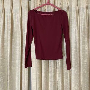 Maroon Fitted Long Sleeve Shirt